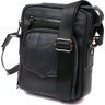 Черная мужская компактная сумка-барсетка из натуральной кожи на змейке Vintage (20692) - 1