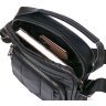 Черная мужская компактная сумка-барсетка из натуральной кожи на змейке Vintage (20692) - 3