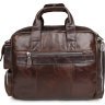 Кожаная мужская деловая сумка с креплением на ручку чемодана VINTAGE STYLE (14370) - 7