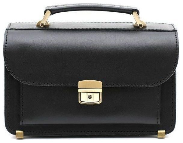 Чорна чоловіча шкіряна барсетка ручної роботи Старовинна Італія (10501) modnotak фото №1