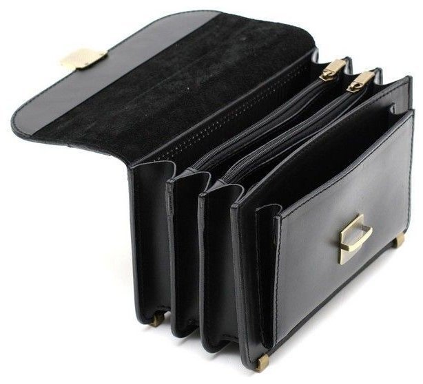 Чорна чоловіча шкіряна барсетка ручної роботи Старовинна Італія (10501) modnotak фото №2