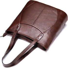 Сумка женская из фактурной кожи коричневого цвета с длинными ручками Viola Vintage (20243)