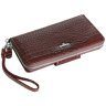 Мужской клатч коричневого цвета из кожи кроко Vip Collection 102627 modnotak фото - 1