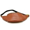 Стильная сумка на пояс из гладкой кожи коричневого цвета TARWA (19651) - 2