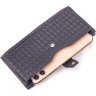 Стеганый мужской вертикальный бумажник из натуральной кожи KARYA (2421425) - 3