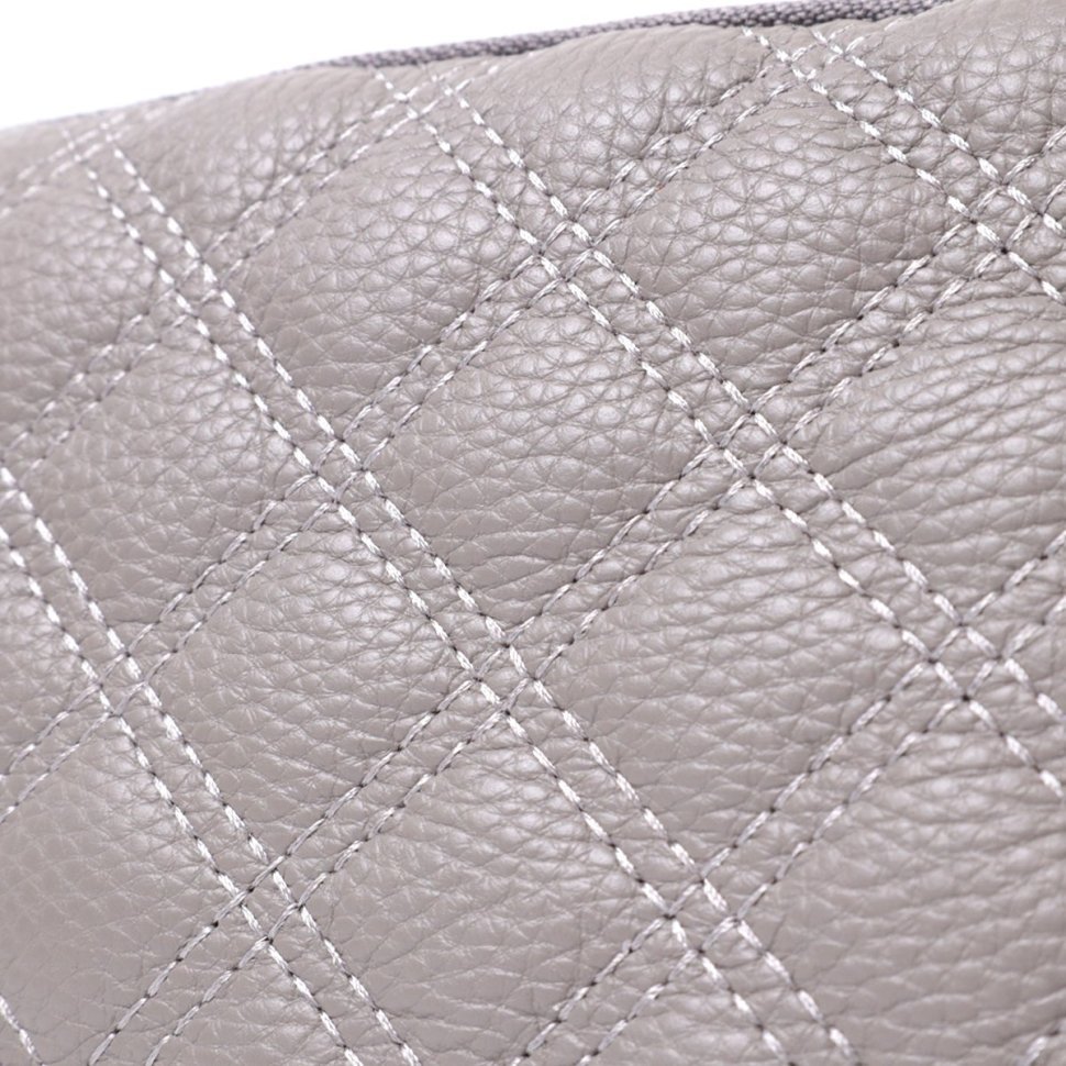 Женская сумка из кожи с ромбовидной прошивкой Vintage 22810 Серый фото №6 Женская сумка из кожи с ромбовидной прошивкой Vintage 22810 Серый modnotak фото №6