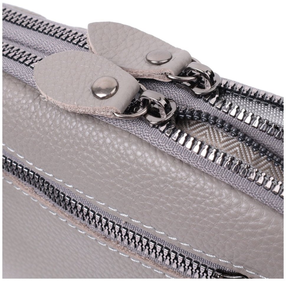 Женская сумка из кожи с ромбовидной прошивкой Vintage 22810 Серый фото №9 Женская сумка из кожи с ромбовидной прошивкой Vintage 22810 Серый modnotak фото №9