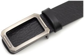 Шкіряний ремінь з італійської шкіри з типом пряжки гвоздик Gherardini 35314 чорний