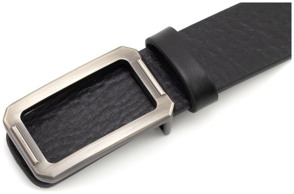 Кожаный ремень из итальянской кожи с типом пряжки гвоздик Gherardini 35314 черный modnotak фото №2