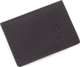 Винтажная кожаная обложка для ID-паспорта с гербом Украины Grande Pelle (13891)