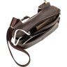 Горизонтальная мужская сумка на плечо из коричневой винтажной кожи SHVIGEL (11094) - 4