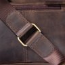 Горизонтальная мужская сумка на плечо из коричневой винтажной кожи SHVIGEL (11094) - 10