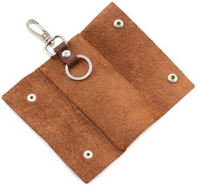 Маленька шкіряна ключниця коричневого кольору Grande Pelle (13262)