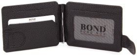 Кожаный зажим черного цвета с ячейками для карт Bond Non (10618)
