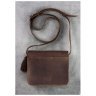 Кожаная наплечная бохо-сумка коричневого цвета BlankNote Лилу (12623) - 4