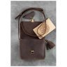 Кожаная наплечная бохо-сумка коричневого цвета BlankNote Лилу (12623) - 5