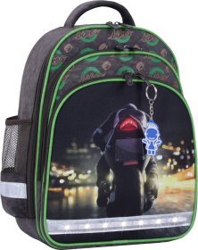 Шкільний текстильний рюкзак для хлопчиків у кольорі хакі з принтом Bagland (53427)