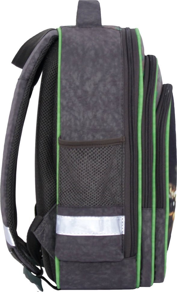 Шкільний текстильний рюкзак для хлопчиків у кольорі хакі з принтом Bagland (53427)