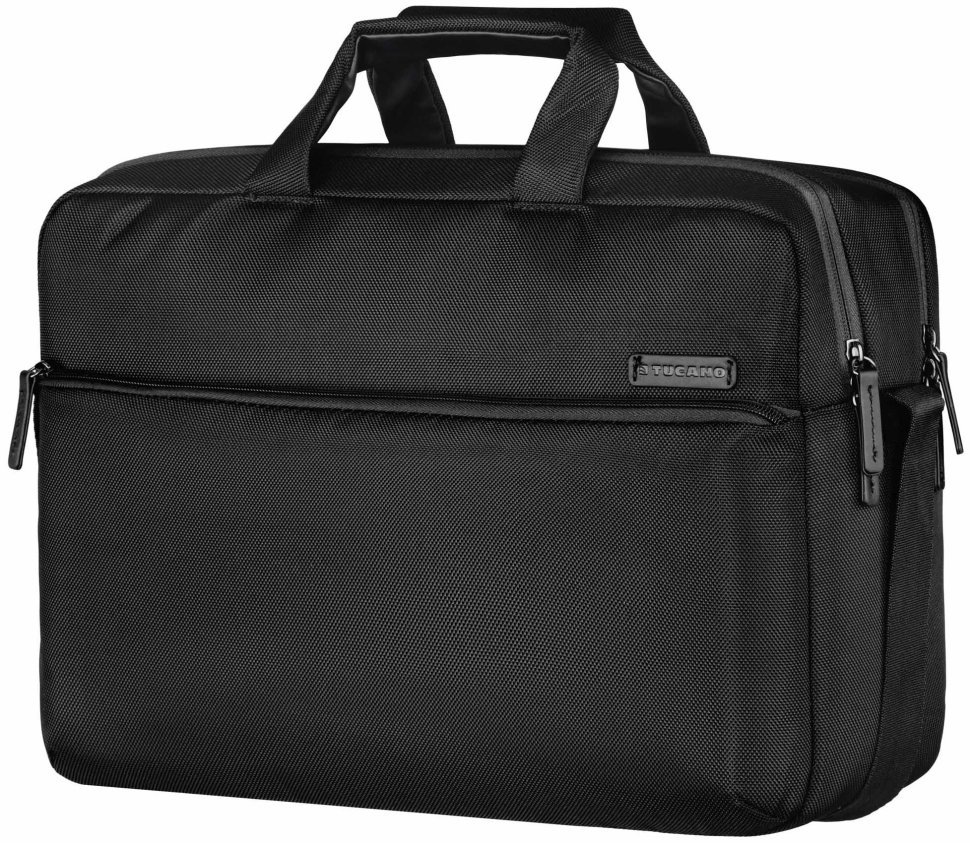 Деловая сумка из текстиля черного цвета для ноутбука до 15" Tucano Free&Busy Double 103527 modnotak фото №11
