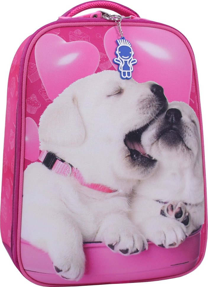 Малиновий шкільний рюкзак для дівчаток із текстилю Bagland (53827)
