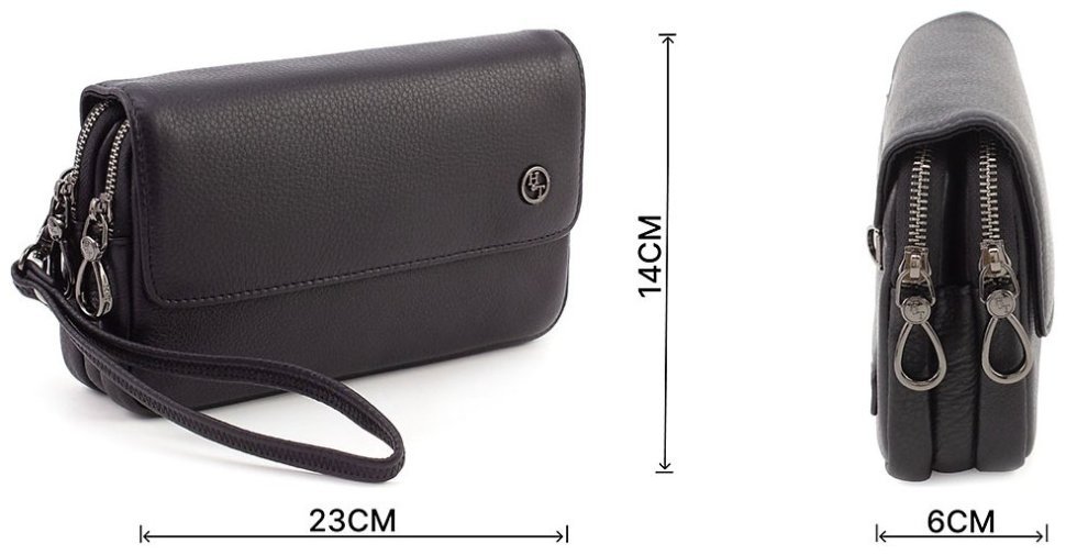 Деловой кожаный клатч с клапаном на магнитах H.T Leather (18771) modnotak фото №3