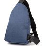 Синяя текстильная мужская сумка-слинг среднего размера Vintage (20510) - 2