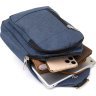 Синяя текстильная мужская сумка-слинг среднего размера Vintage (20510) - 5