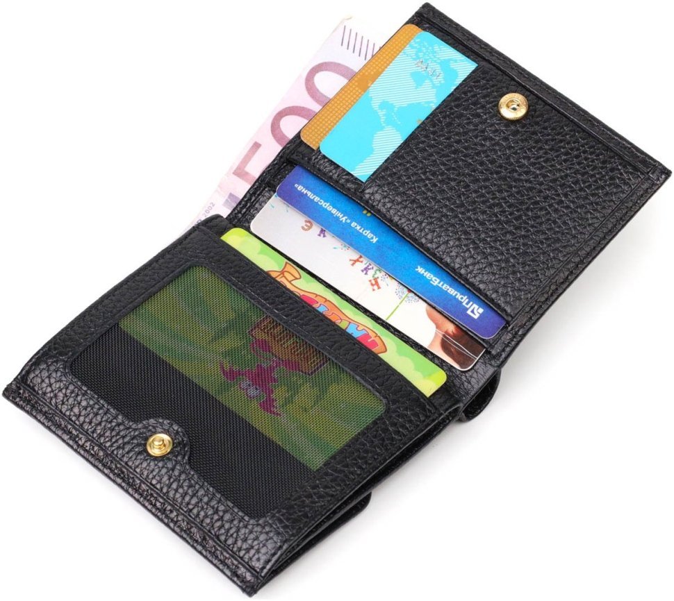 Стильний жіночий гаманець із натуральної шкіри з монетницею на кнопці Tony Bellucci (2422010)