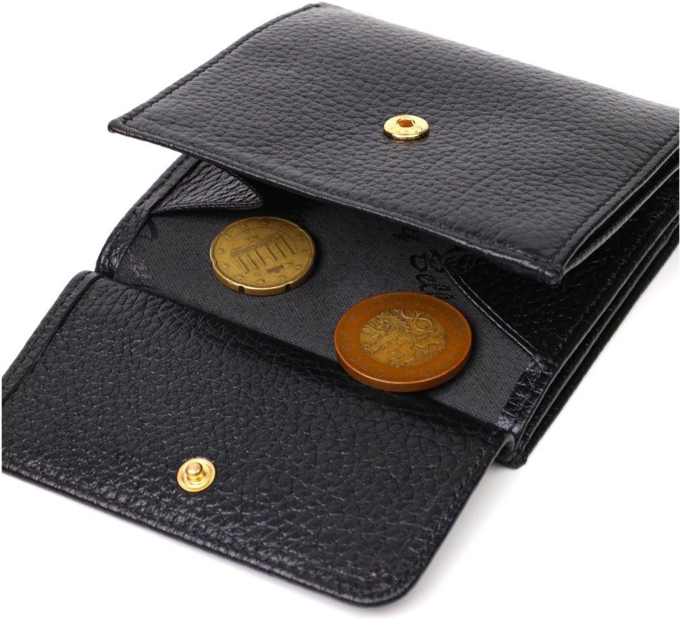 Стильний жіночий гаманець із натуральної шкіри з монетницею на кнопці Tony Bellucci (2422010)
