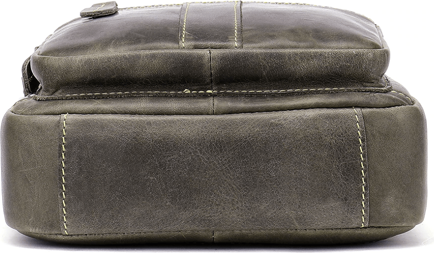 Вертикальная мужская барсетка серого цвета из винтажной кожи Vintage (20028)