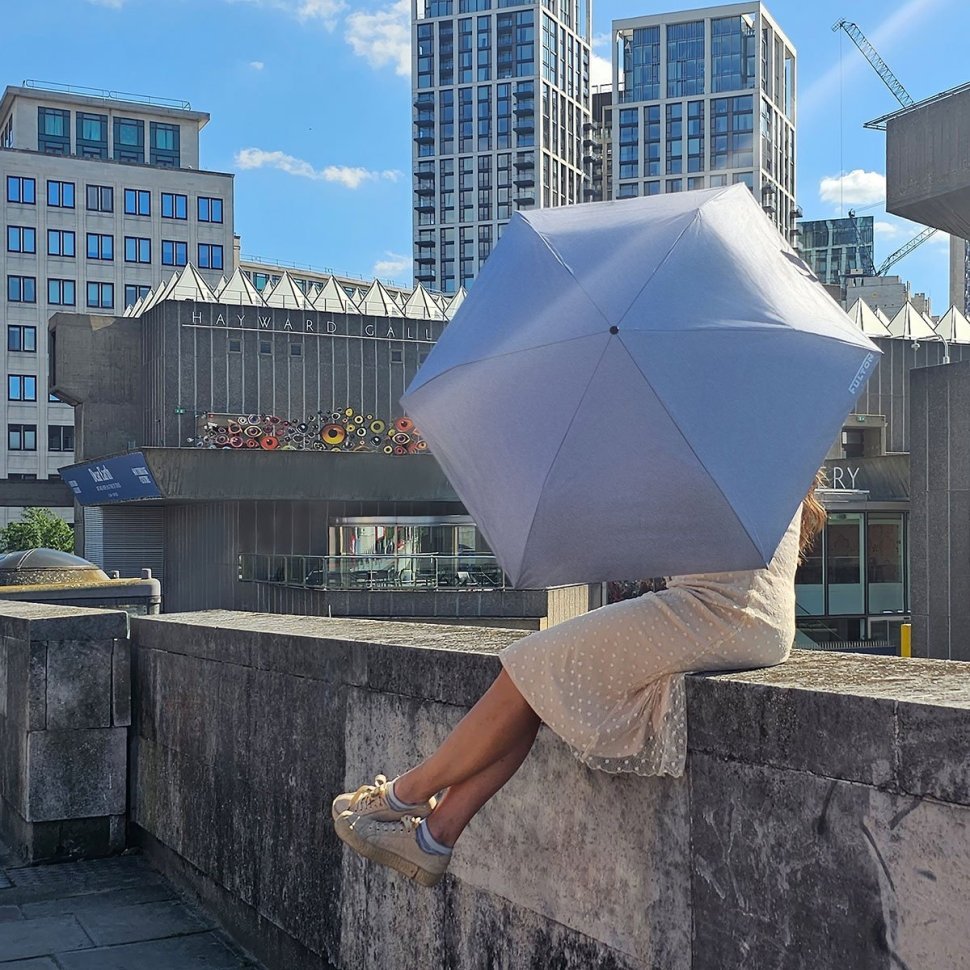 Зонт женский Fulton L924-040065 Parasoleil-2 UV Blue Chambray (Однотонный синий) 94327 modnotak фото №4