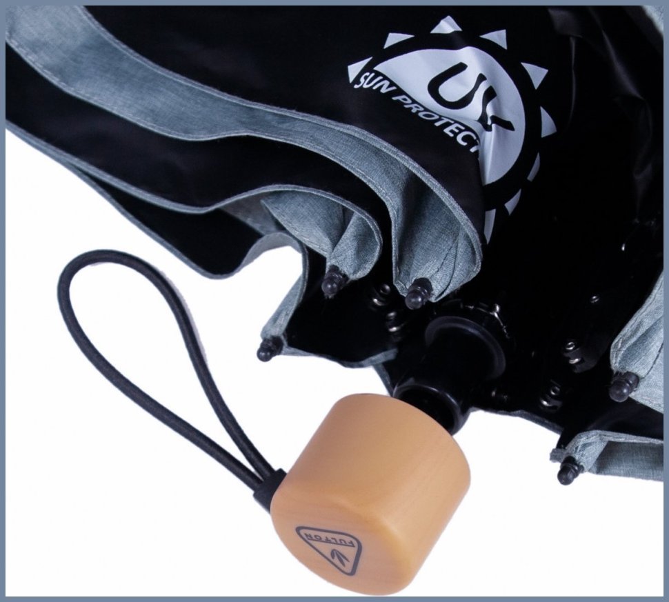 Зонт женский Fulton L924-040065 Parasoleil-2 UV Blue Chambray (Однотонный синий) 94327 modnotak фото №9