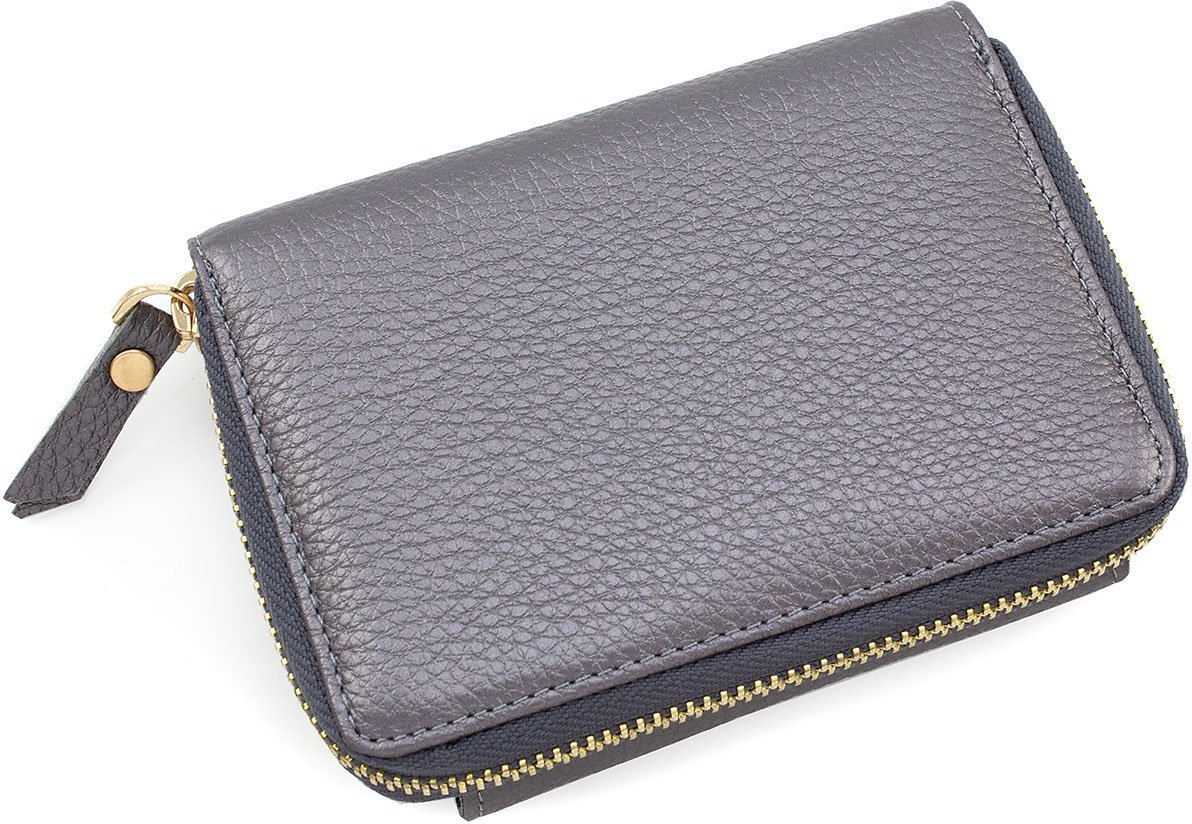 Жіночий гаманець темно-сірого кольору зі шкіри високої якості Tony Bellucci (10793)