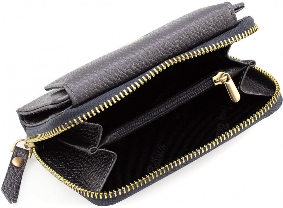 Жіночий гаманець темно-сірого кольору зі шкіри високої якості Tony Bellucci (10793)