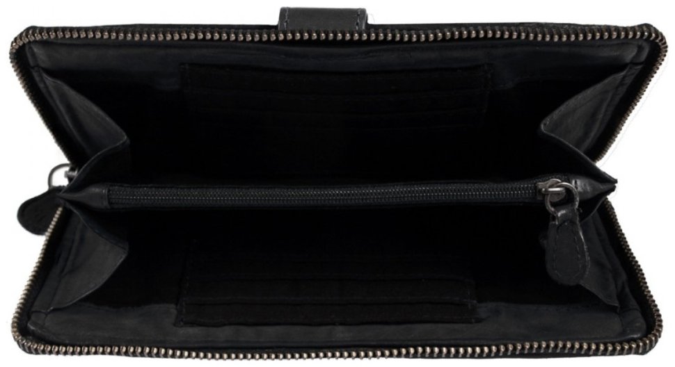 Великий жіночий гаманець із плетеної натуральної шкіри з відділенням на блискавці Ashwood D84 94427 (Чорного кольору) фото №5 Великий жіночий гаманець із плетеної натуральної шкіри з відділенням на блискавці Ashwood D84 94427 (Чорного кольору) modnotak фото №5