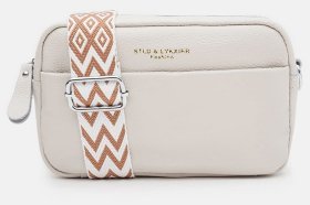 Повседневная кроссбоди сумка для женщин из натуральной кожи через плечо Borsa Leather 104527 белого цвета