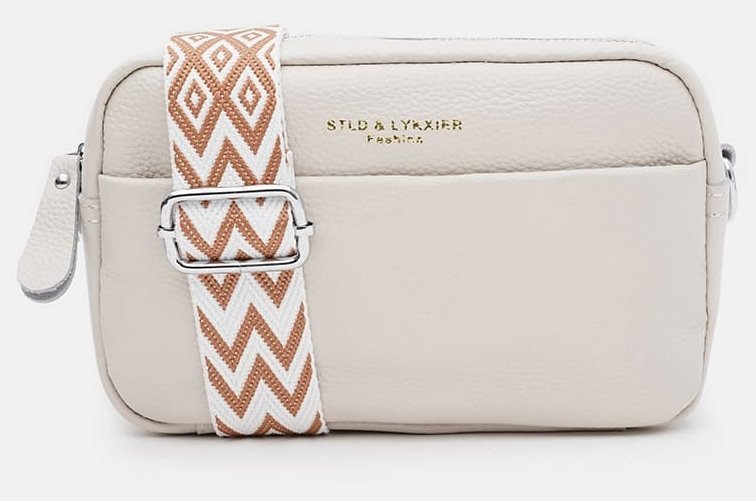 Повседневная кроссбоди сумка для женщин из натуральной кожи через плечо Borsa Leather 104527 белого цвета фото №2 Повседневная кроссбоди сумка для женщин из натуральной кожи через плечо Borsa Leather 104527 белого цвета modnotak фото №2