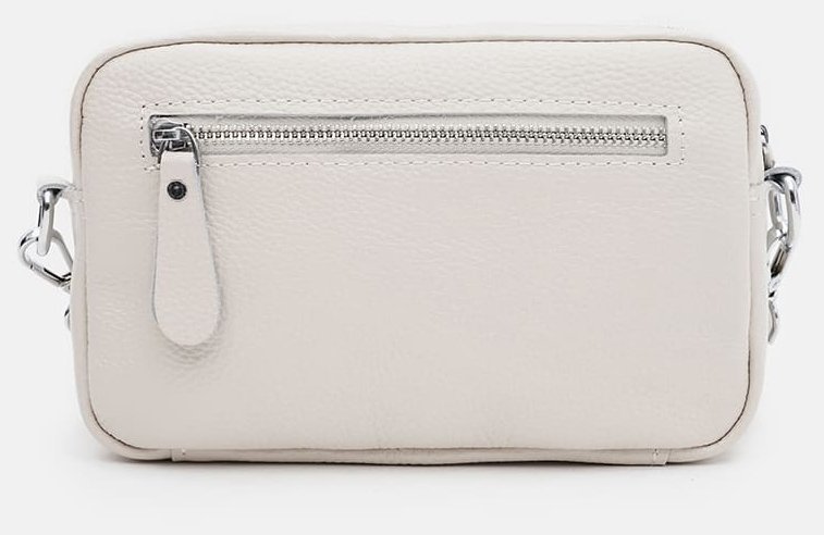 Повседневная кроссбоди сумка для женщин из натуральной кожи через плечо Borsa Leather 104527 белого цвета фото №3 Повседневная кроссбоди сумка для женщин из натуральной кожи через плечо Borsa Leather 104527 белого цвета modnotak фото №3