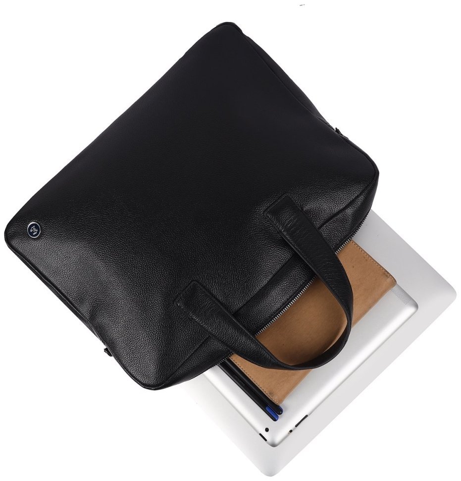 Шкіряна чоловіча сумка для ноутбука Brampton London Maven Black 94527 (чорного кольру, до 14") modnotak фото №8