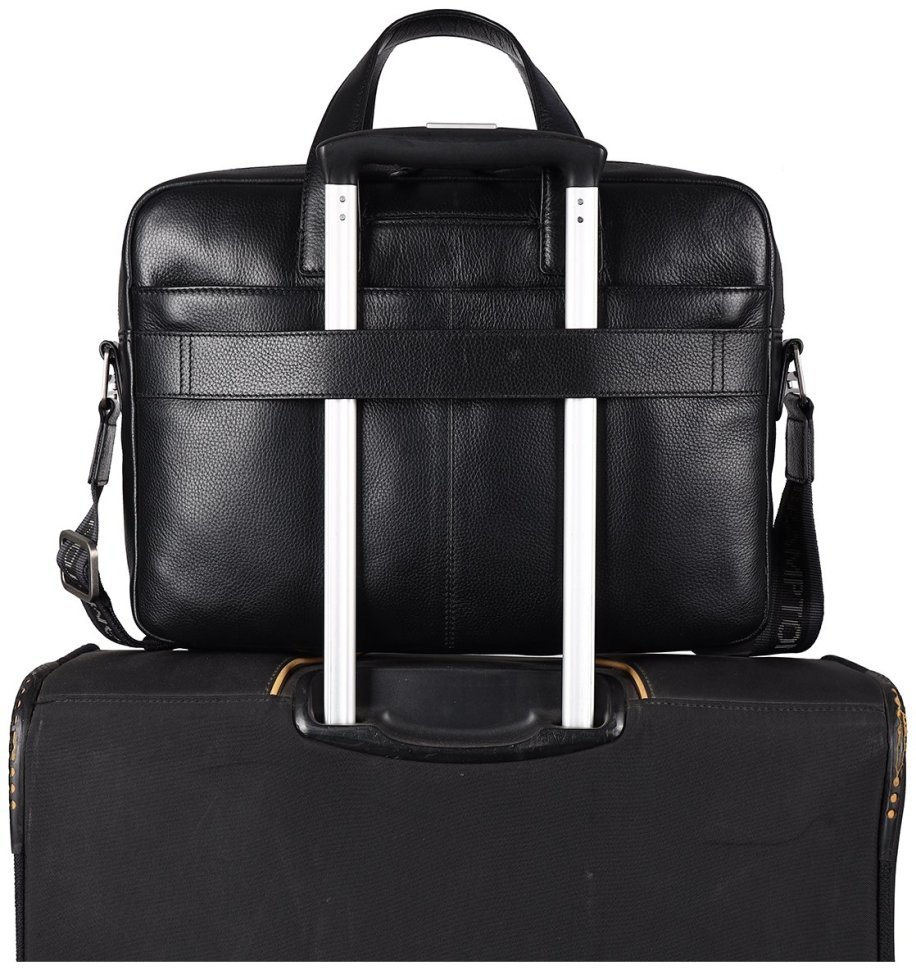 Шкіряна чоловіча сумка для ноутбука Brampton London Maven Black 94527 (чорного кольру, до 14") modnotak фото №9