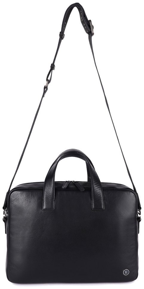 Шкіряна чоловіча сумка для ноутбука Brampton London Maven Black 94527 (чорного кольру, до 14") modnotak фото №11