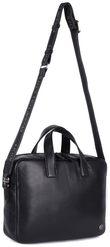 Шкіряна чоловіча сумка для ноутбука Brampton London Maven Black 94527 (чорного кольру, до 14") modnotak фото №12
