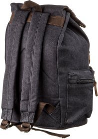 Большой текстильный рюкзак черного цвета Vintage (20135)