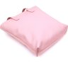 Розовая женская сумка-шоппер из натуральной кожи с длинными ручками Shvigel (16356) - 3