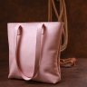 Розовая женская сумка-шоппер из натуральной кожи с длинными ручками Shvigel (16356) - 7