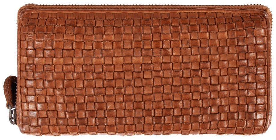 Винтажный женский кошелек из плетеной натуральной кожи на молнии Ashwood D81 коричневого цвета 95427 фото №1 Винтажный женский кошелек из плетеной натуральной кожи на молнии Ashwood D81 коричневого цвета 95427 modnotak фото №1