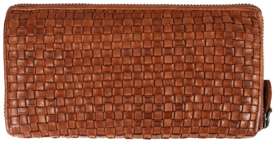 Винтажный женский кошелек из плетеной натуральной кожи на молнии Ashwood D81 коричневого цвета 95427 фото №2 Винтажный женский кошелек из плетеной натуральной кожи на молнии Ashwood D81 коричневого цвета 95427 modnotak фото №2