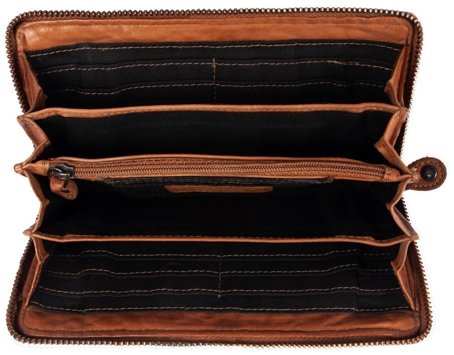 Винтажный женский кошелек из плетеной натуральной кожи на молнии Ashwood D81 коричневого цвета 95427 фото №5 Винтажный женский кошелек из плетеной натуральной кожи на молнии Ashwood D81 коричневого цвета 95427 modnotak фото №5