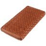 Винтажный женский кошелек из плетеной натуральной кожи на молнии Ashwood D81 коричневого цвета 95427 фото №7 Винтажный женский кошелек из плетеной натуральной кожи на молнии Ashwood D81 коричневого цвета 95427 modnotak фото - 7