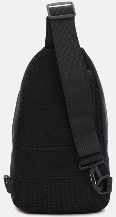 Средняя мужская сумка-слинг из черного текстиля Monsen (19409)